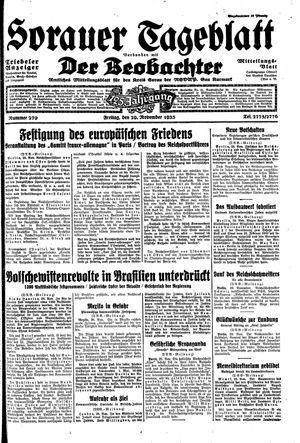 Sorauer Tageblatt vom 29.11.1935