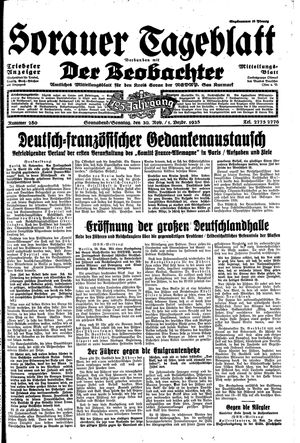 Sorauer Tageblatt vom 30.11.1935