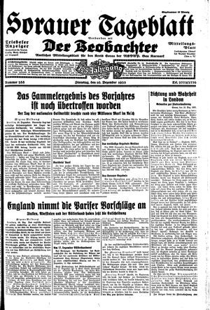 Sorauer Tageblatt on Dec 10, 1935