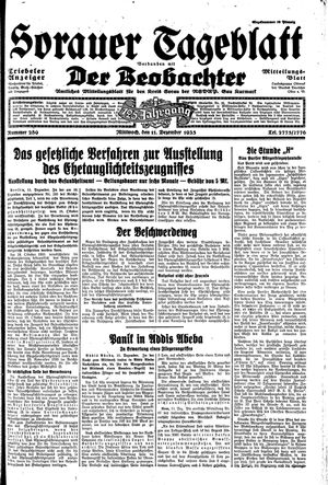 Sorauer Tageblatt vom 11.12.1935