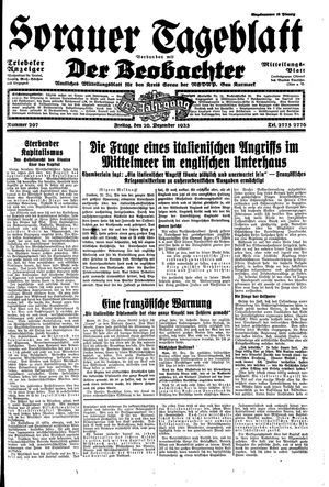 Sorauer Tageblatt vom 20.12.1935