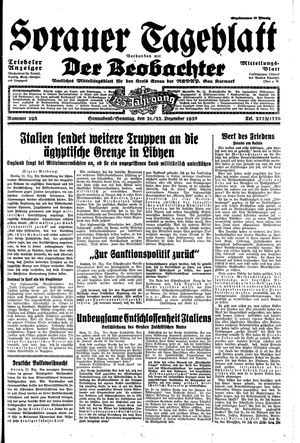 Sorauer Tageblatt vom 21.12.1935