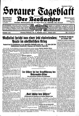 Sorauer Tageblatt vom 31.12.1935