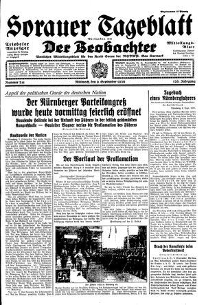 Sorauer Tageblatt vom 09.09.1936