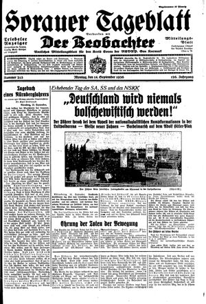 Sorauer Tageblatt vom 14.09.1936