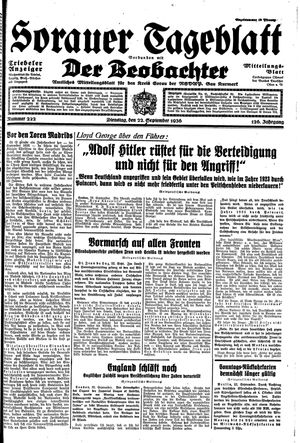 Sorauer Tageblatt vom 22.09.1936