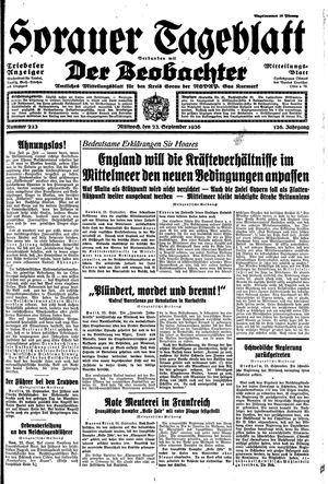 Sorauer Tageblatt vom 23.09.1936