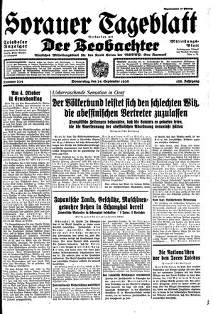 Sorauer Tageblatt vom 24.09.1936