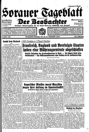 Sorauer Tageblatt vom 26.09.1936