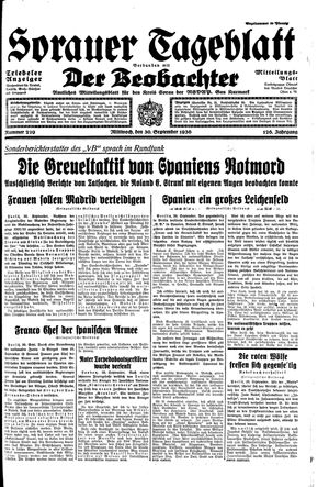 Sorauer Tageblatt vom 30.09.1936
