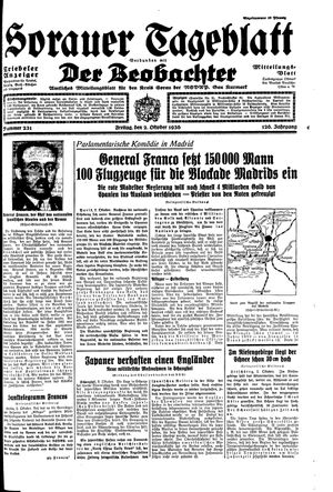 Sorauer Tageblatt vom 02.10.1936