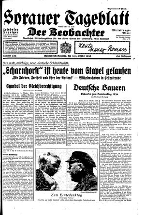 Sorauer Tageblatt vom 03.10.1936