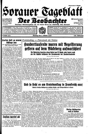 Sorauer Tageblatt vom 05.10.1936