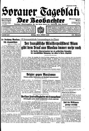 Sorauer Tageblatt vom 09.10.1936