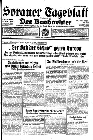 Sorauer Tageblatt vom 16.10.1936