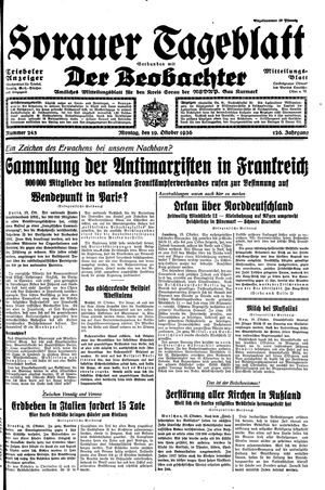 Sorauer Tageblatt vom 19.10.1936