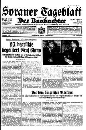 Sorauer Tageblatt vom 22.10.1936