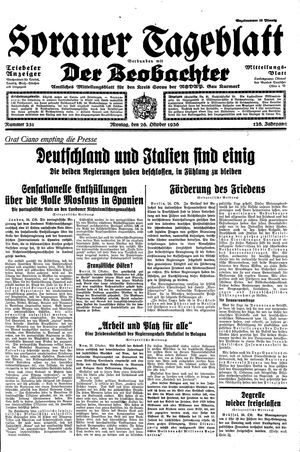 Sorauer Tageblatt vom 26.10.1936
