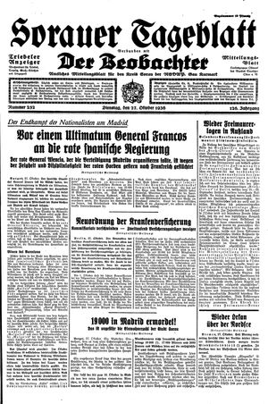Sorauer Tageblatt vom 27.10.1936