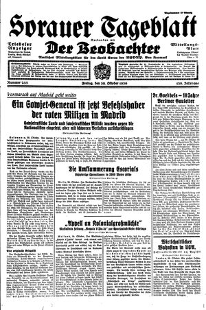 Sorauer Tageblatt vom 30.10.1936