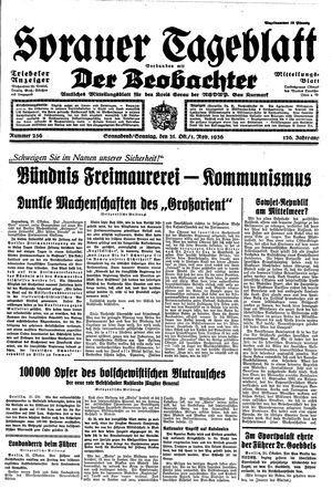 Sorauer Tageblatt vom 31.10.1936