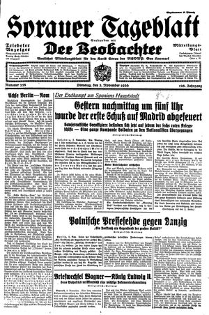 Sorauer Tageblatt vom 03.11.1936