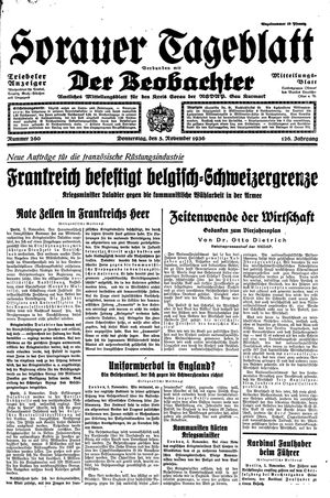 Sorauer Tageblatt vom 05.11.1936