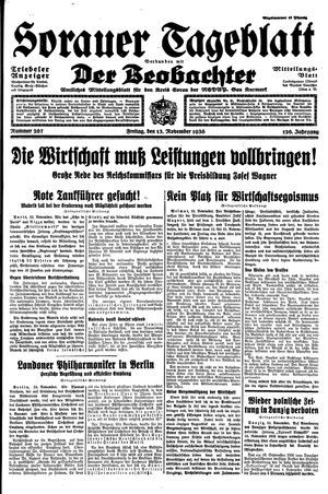 Sorauer Tageblatt vom 13.11.1936