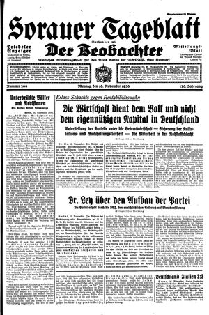 Sorauer Tageblatt vom 16.11.1936