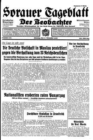 Sorauer Tageblatt vom 17.11.1936