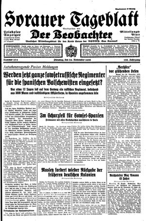 Sorauer Tageblatt vom 24.11.1936