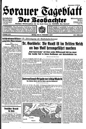 Sorauer Tageblatt vom 27.11.1936