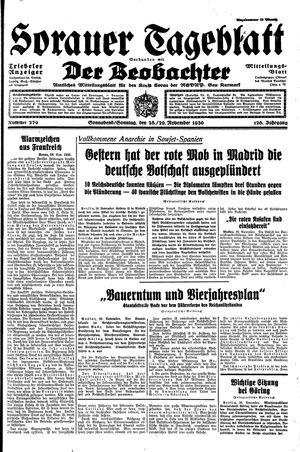 Sorauer Tageblatt vom 28.11.1936