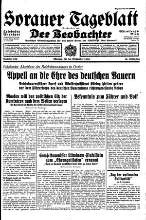 Sorauer Tageblatt vom 30.11.1936