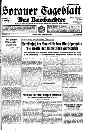 Sorauer Tageblatt vom 04.12.1936