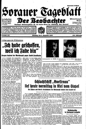 Sorauer Tageblatt vom 08.12.1936