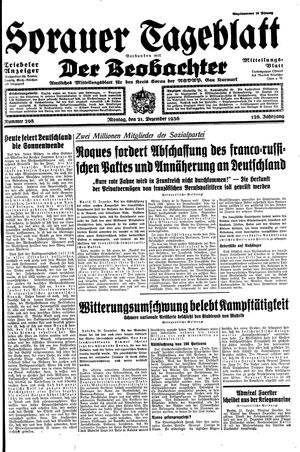 Sorauer Tageblatt vom 21.12.1936