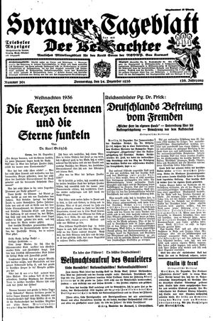 Sorauer Tageblatt vom 24.12.1936