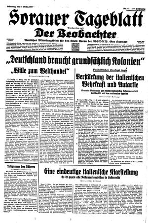 Sorauer Tageblatt vom 02.03.1937