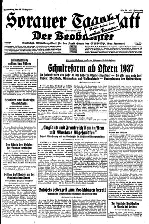 Sorauer Tageblatt vom 25.03.1937
