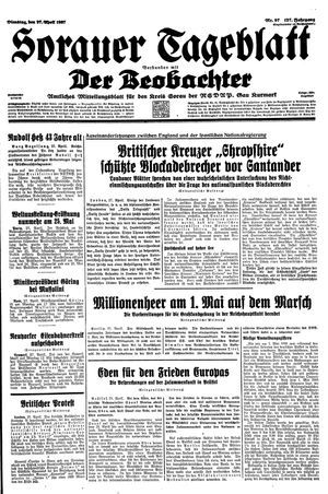 Sorauer Tageblatt vom 27.04.1937