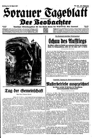 Sorauer Tageblatt vom 30.04.1937