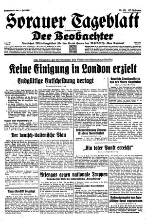 Sorauer Tageblatt vom 03.07.1937