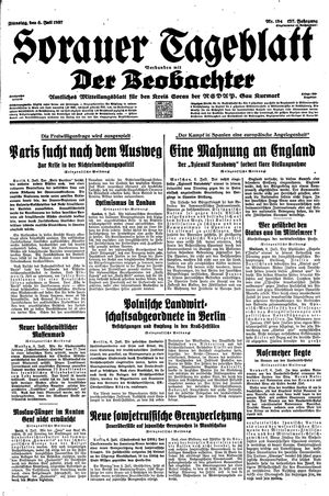 Sorauer Tageblatt vom 06.07.1937