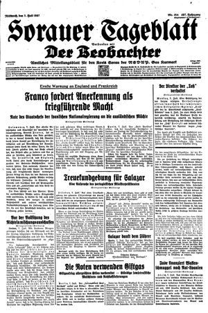 Sorauer Tageblatt vom 07.07.1937