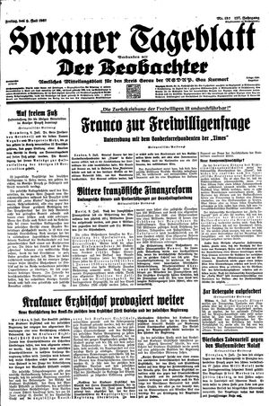 Sorauer Tageblatt vom 09.07.1937