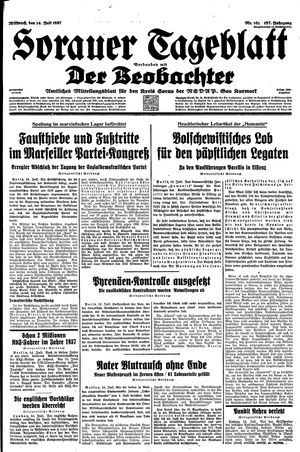 Sorauer Tageblatt vom 14.07.1937