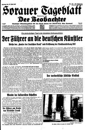 Sorauer Tageblatt vom 19.07.1937