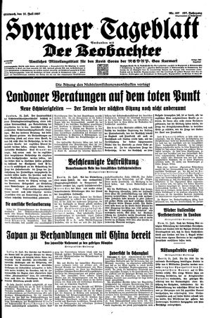 Sorauer Tageblatt vom 21.07.1937