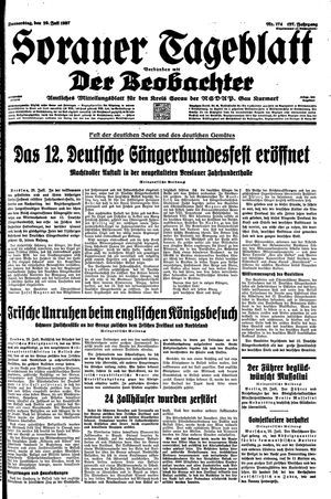 Sorauer Tageblatt vom 29.07.1937